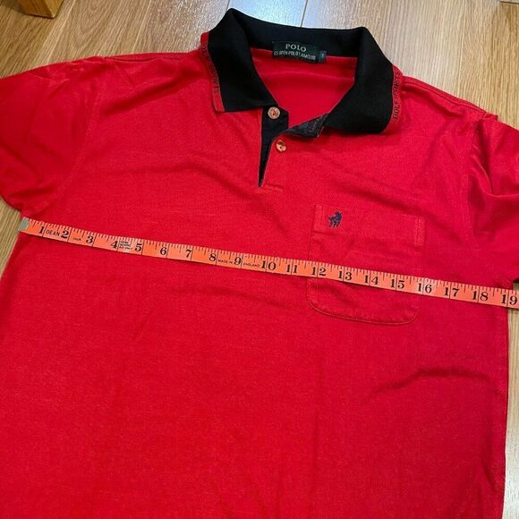 Vintage US Open Polo Team Club Red Long Sleeve Shirt - M - Picture 7 of 8